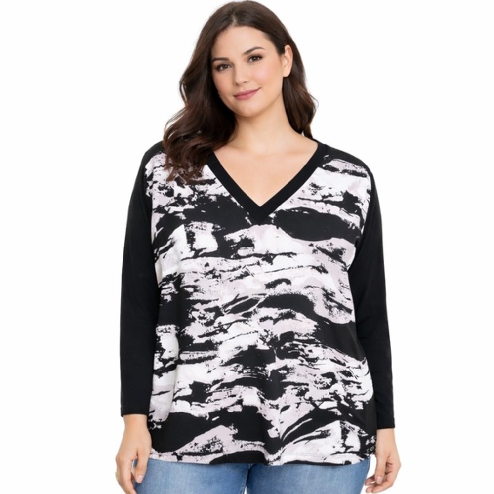 Calvin Klein Abstract V Neck top